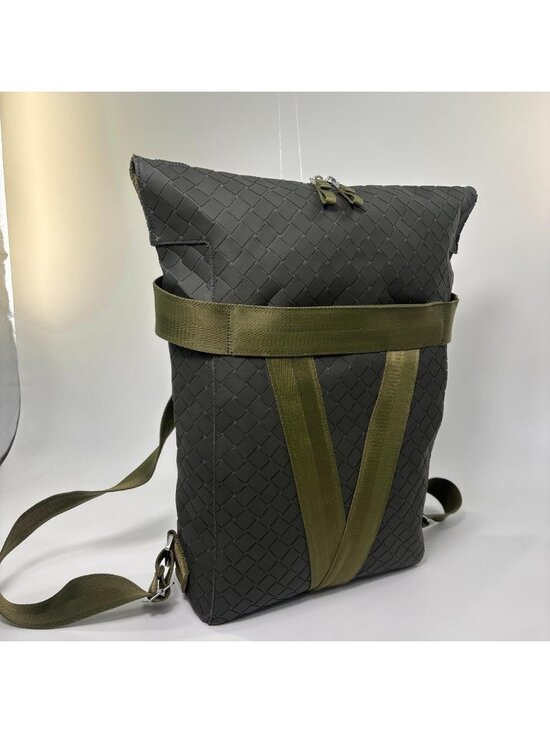Bottega Veneta New Rubber Intreccio Backpack Khaki main image 12